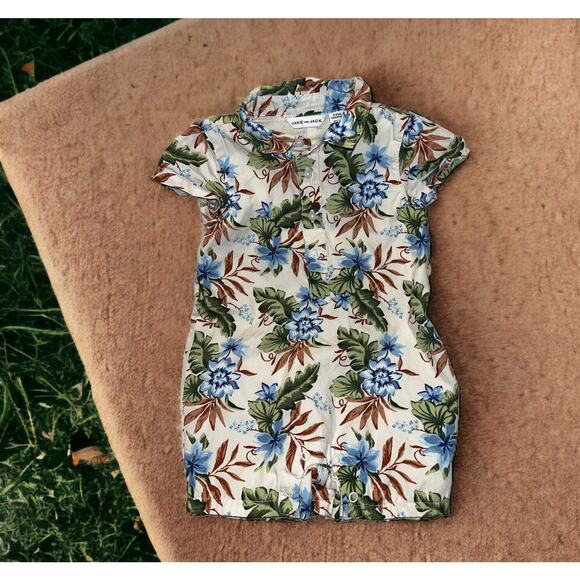 Janie & Jack BABY TROPICAL FLORAL ROMPER One Piece Tropical Floral 3-6 months - Picture 1 of 5